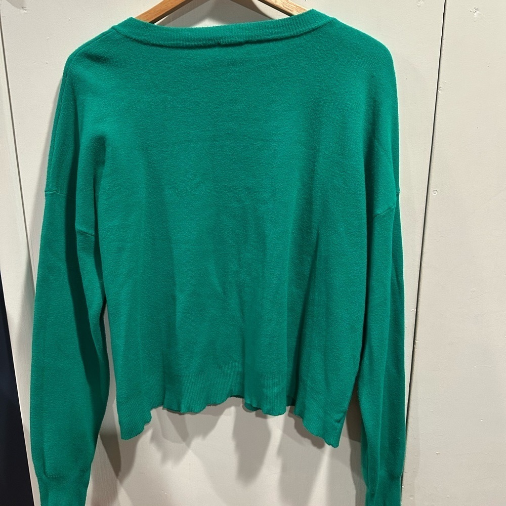 Cyrus Green Knit Sweater with Gold Button - Picture 5 of 8